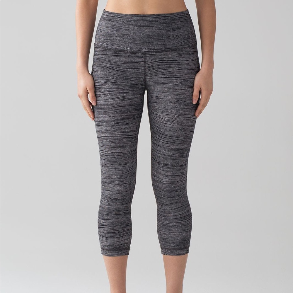 lululemon athletica Gray Space-Dyed High-Rise Cropped Leggings